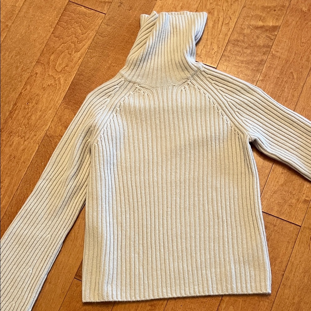 Banana Republic Ribbed cashmere 100 percent Turtleneck Sweater - pale pink